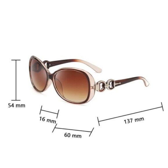 Brown Ombre Cat Eye Oversized Sunglasses with Case Nwt - Picture 5 of 5